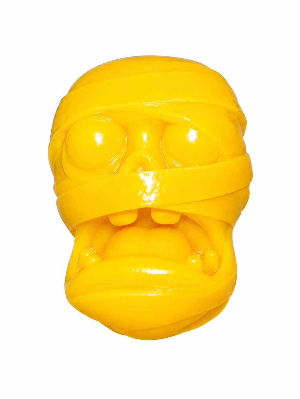 Schylling Needoh skull-shaped yellow squish toy finger puppet NEW